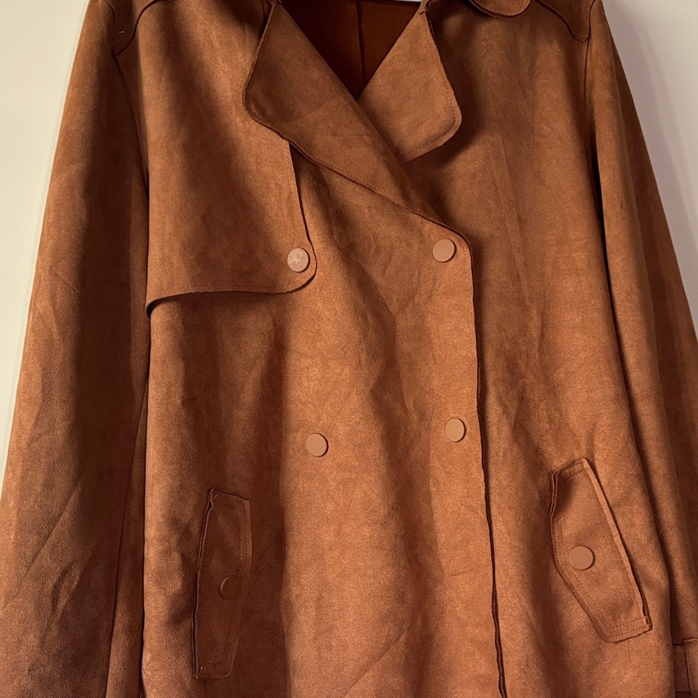 Haute Monde Double-Breasted Tan Trench Coat